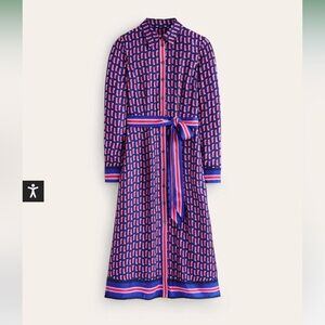 [Boden] Kate Satin Shirt Dress